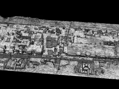 construction-site terrain builduing photogrammetry Low-poly 3D model