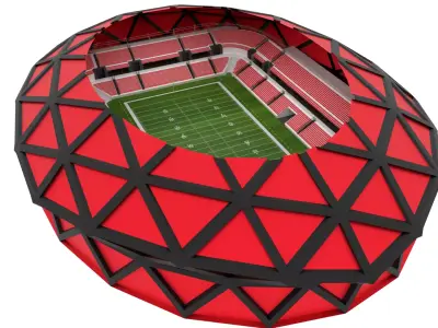 American Football Stadium Low-poly 3D model 22