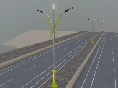 Decorative Lighting Pole Type-7 3D model