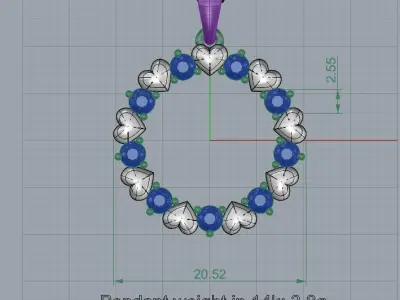 HEART PENDANT LOVE SIGN - Diamond  Valentines Day Gift 3D print model