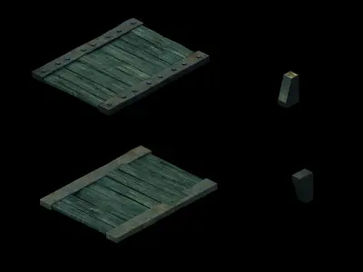 Stone Blood Bird House Secret Room - Wooden Bridge 01 3D model