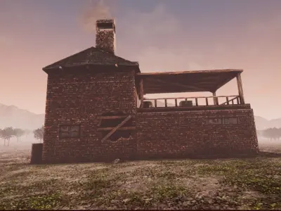 Old Farm Unreal Ready Low-poly 3D model