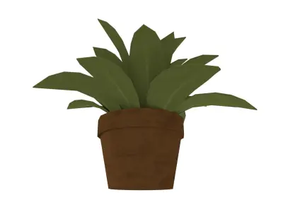 Small potted plants Free low-poly 3D model