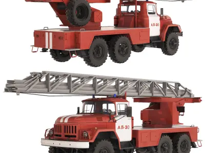 ZiL 131 AL-30 fire truck 1988 3D model