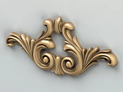 Carved decor horizontal 003 3D model