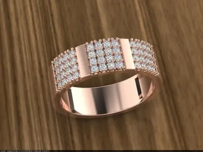 Diamond Jewelry Ring 3D print model 17