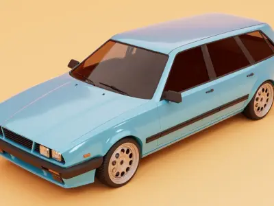 80s estate car 3D model