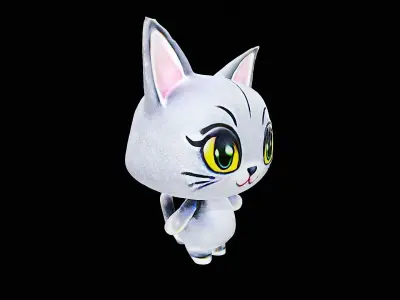cute cat plushie 3D model