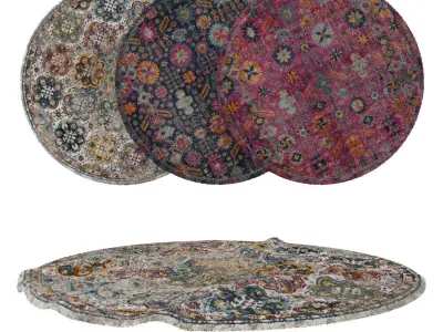 Round Rug Set 14 3D model
