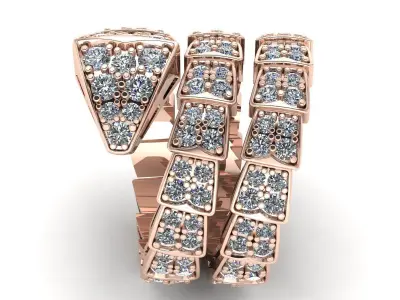 BVLGARI snake diamonds ring 3D print model