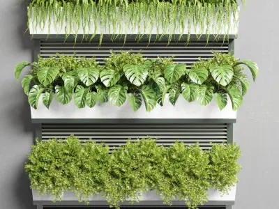 Collection Outdoor Indoor plant stand metal vase 3D model