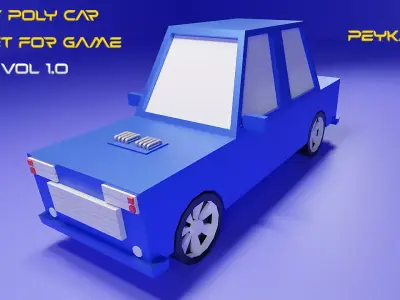Low poly car - Peykan Free low-poly 3D model