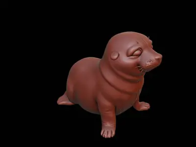 Seal Animal Sculpture 3D print model buy