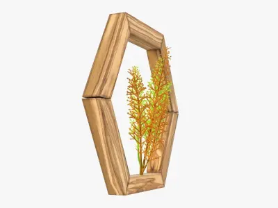 Frame with decorative artificial flower 3D model