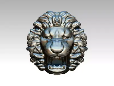 African Head Bust Detailed Lion Angry Roar 3D print model