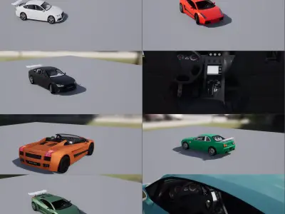 Advanced Race Car Pack 1 Unity Low-poly 3D model