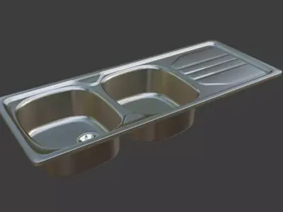 Stainless Steel Kitchen Sink 3D model