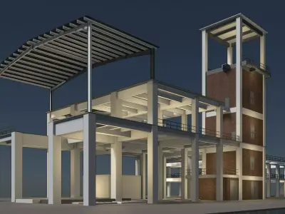 Industrial building 23i23 3D model