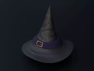 Witch Hat Low-poly 3D model