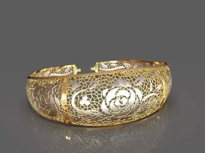 Floral bracelet 3D print model