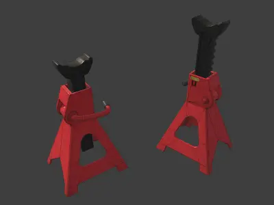 Steel Jack Stand Low-poly 3D model