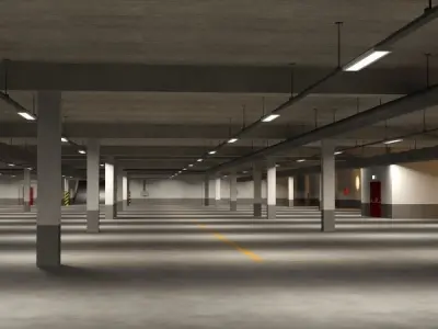 Underground parking garage 02 3D model