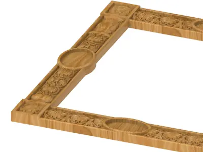 Carved picture frame STL 3D model 44