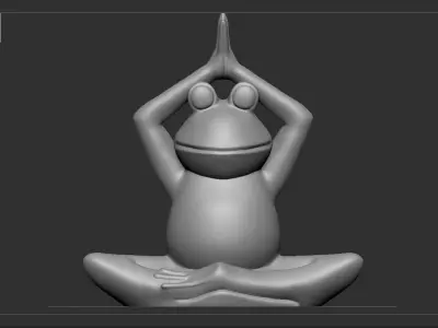 Funny frog yoga 3D print model