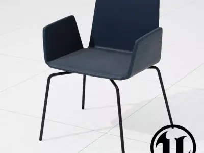 PlusHalle Wing Chair UE4 Low-poly 3D model
