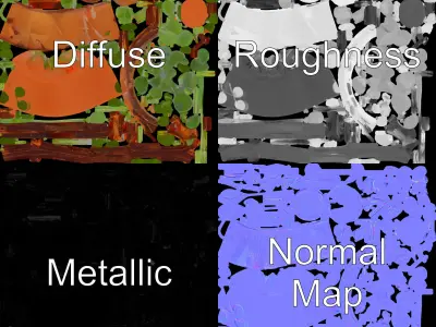 Indoor Decorative Planter with Metal Stand Model Pack Low-poly 3D model