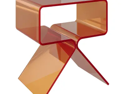 Acrylic Side Table - 3 Color Options 3D model