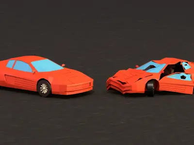 Garage Low-poly 3D model