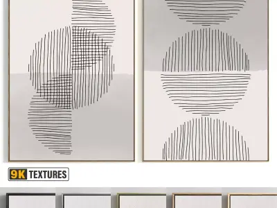 Plaster Two Photo Frame 428 Low-poly 3D model