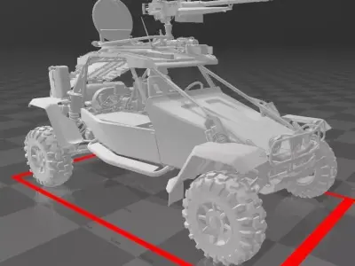 Military Buggy  Tactical Off-Road Vehicle  High Quality 3D Model 3D model