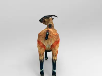 Red Goat Rigged  Low-poly 3D model