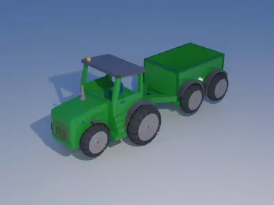 Toy tractor 3D model