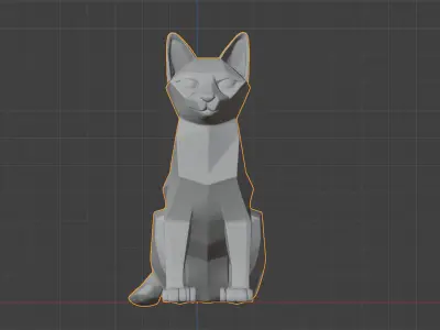 cat sitting sculpture print model 3D print model
