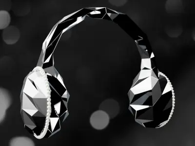 Headphones with diamonds 3D model