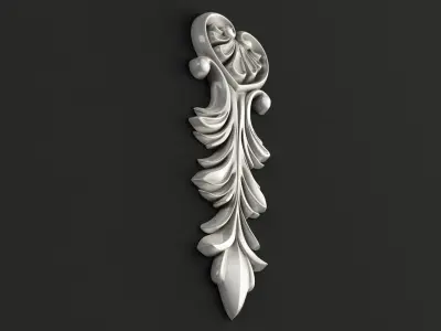 Carved decor vertical model 3D model