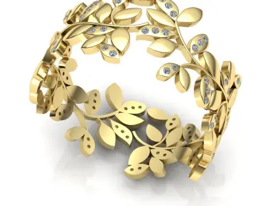leaf ring 2 3D print model