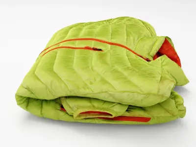 Light green down jacket generic folded for sport hiking  3D model