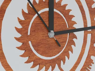 Wooden Clock PBR Free low-poly 3D model