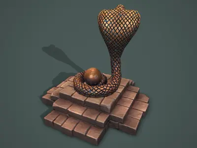 Statue snake Low-poly 3D model