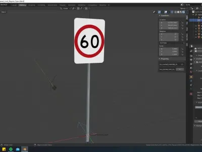 Australian Road Speed Signs  Low-poly 3D model
