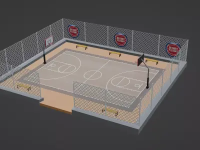 Basketball Stadium - Detroit Pistons Low-poly 3D model