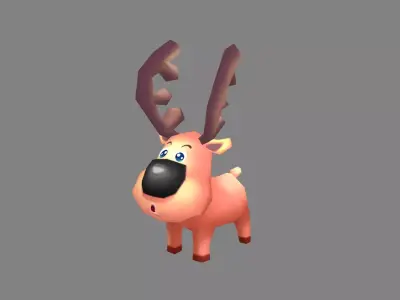 Cartoon Elk  Low-poly 3D model