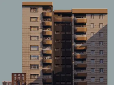 Backround homes and apartments Free 3D model