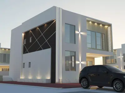 Contemporary Villa A71 DWG SketchUp Render Bundle 3D model