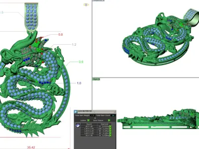 DRAGON PENDANT DIAMOND 3D print model
