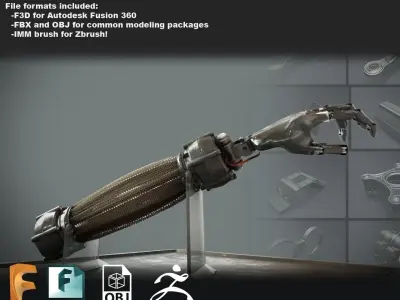 Free Sci-fi kitbash set for Fusion 360 - Zbrush - FBX and OBJ  Free 3D model